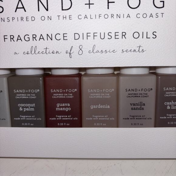 Sand and Fog Fragrance Diffuser Oils California Coast Inspired Set Of 8 NEW - Picture 3 of 4